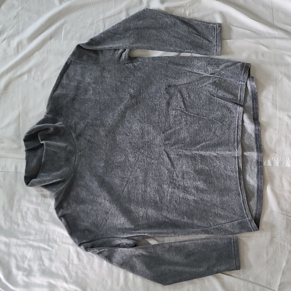 Banana Republic gray velour velvet long sleeve mock neck top medium